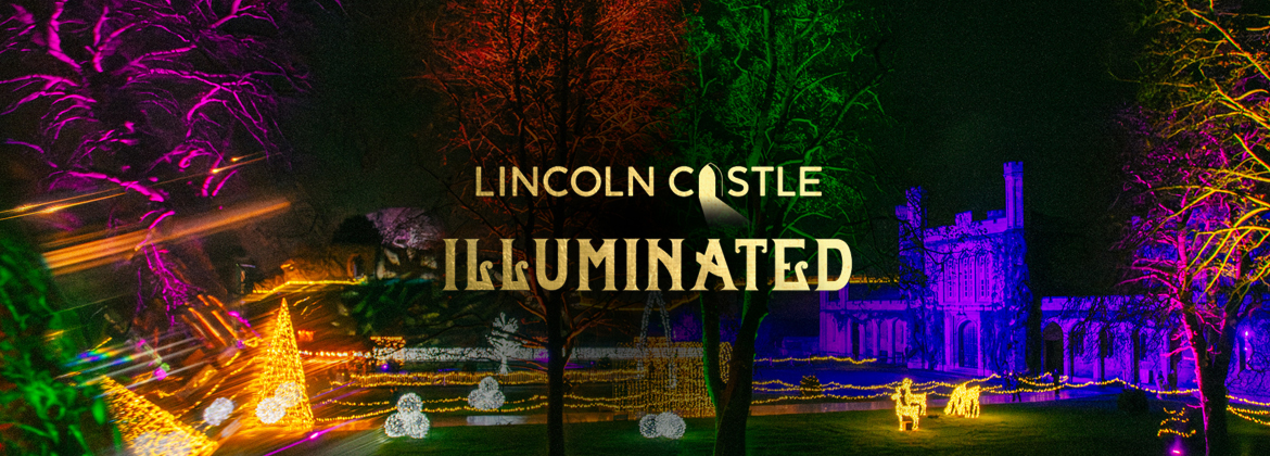 The grounds of Lincoln Castle illuminated for the festive event