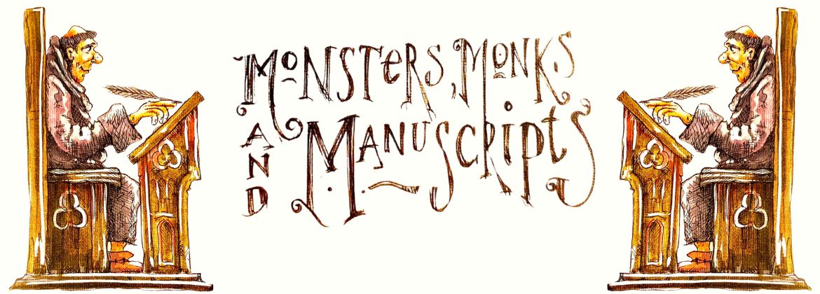 Illustration of a medieval monk sitting down