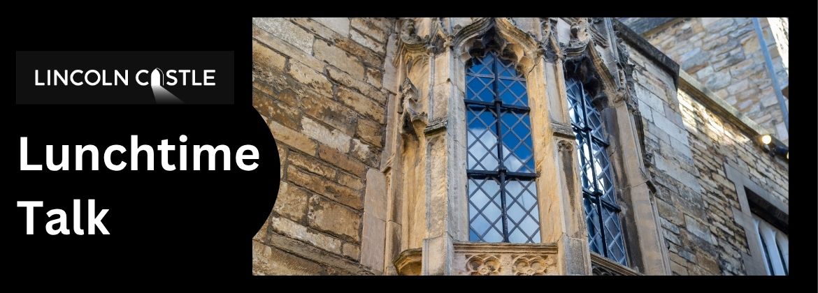 A photograph showing an ornate window at Lincoln Castle