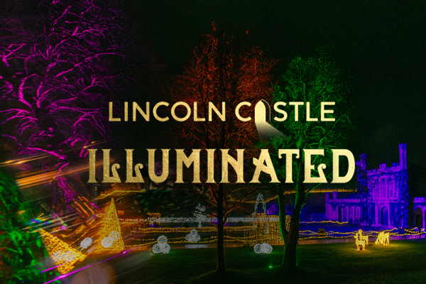 Lincoln Castle illuminated at night