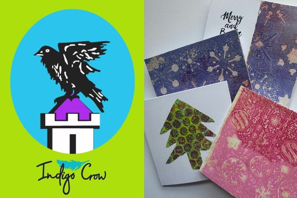Indigo crow Gelli plate print