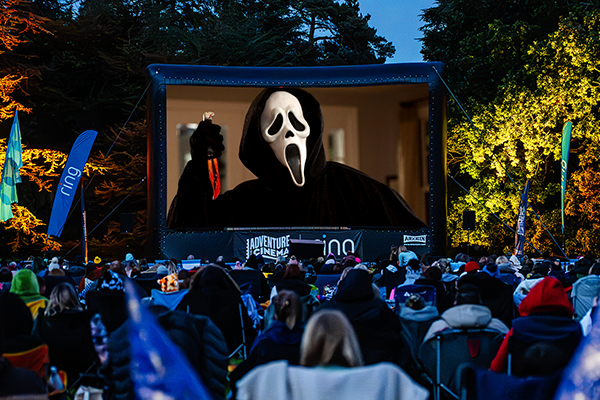 Scream playing on big screen at Lincoln Castle outdoor cinema