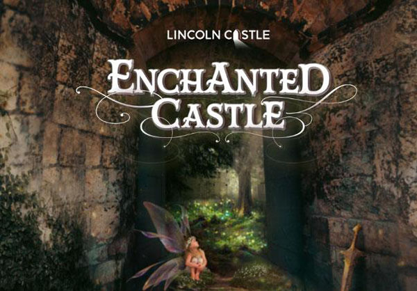 a digitally created image with a fairy and an old building in. Enchanted Castle written in the top left in a fairytale style font.